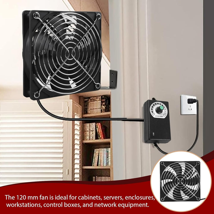 2 Stück Abluftventilator 120mm Badlüfter Leise DC12V, Mini Axiallüfter mit Einstellbarer Geschwindig