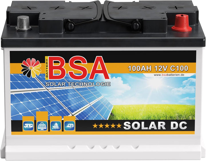 12V 100Ah Batterie Solarbatterie Versorgungsbatterie Boot Wohnmobil - 6 Grössen (100Ah)