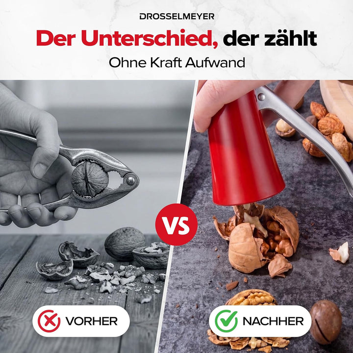 Edelstahl Design Nussknacker | Effektiv auf alle Grössen von Nüssen mit minimalem Aufwand Heavy Duty