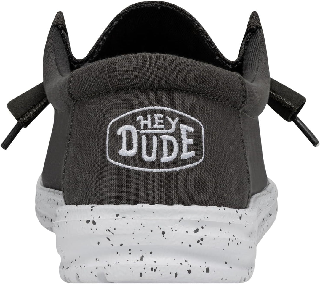 Hey Dude Herren Wally Slub Canvas Moc Toe Shoes 40 EU Dunkelgrau, 40 EU Dunkelgrau