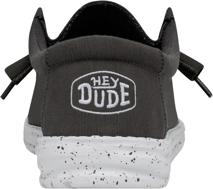 Hey Dude Herren Wally Slub Canvas Moc Toe Shoes 40 EU Dunkelgrau, 40 EU Dunkelgrau