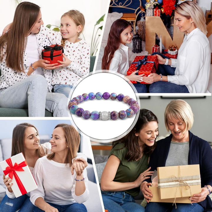 CheersLife Geschenke für Mama, Perlen Stein Armband, Mama Geschenk von Tochter Sohn, Geburtstagsgesc