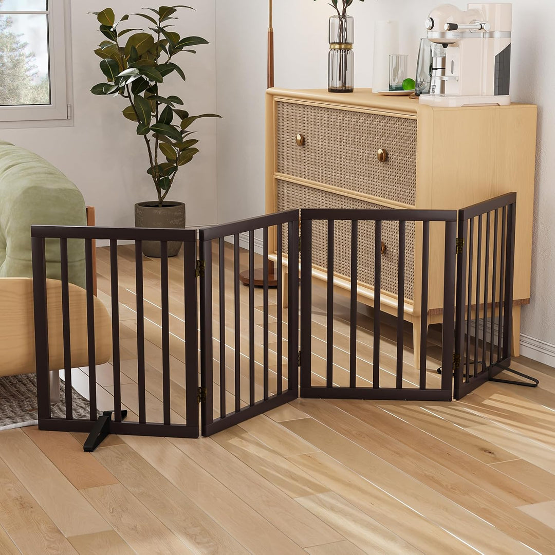 Freistehendes Hundegitter, Faltbares Hundebarriere für Tür,Treppen,Flur,Küche &amp; Schlafzimmer, Freist