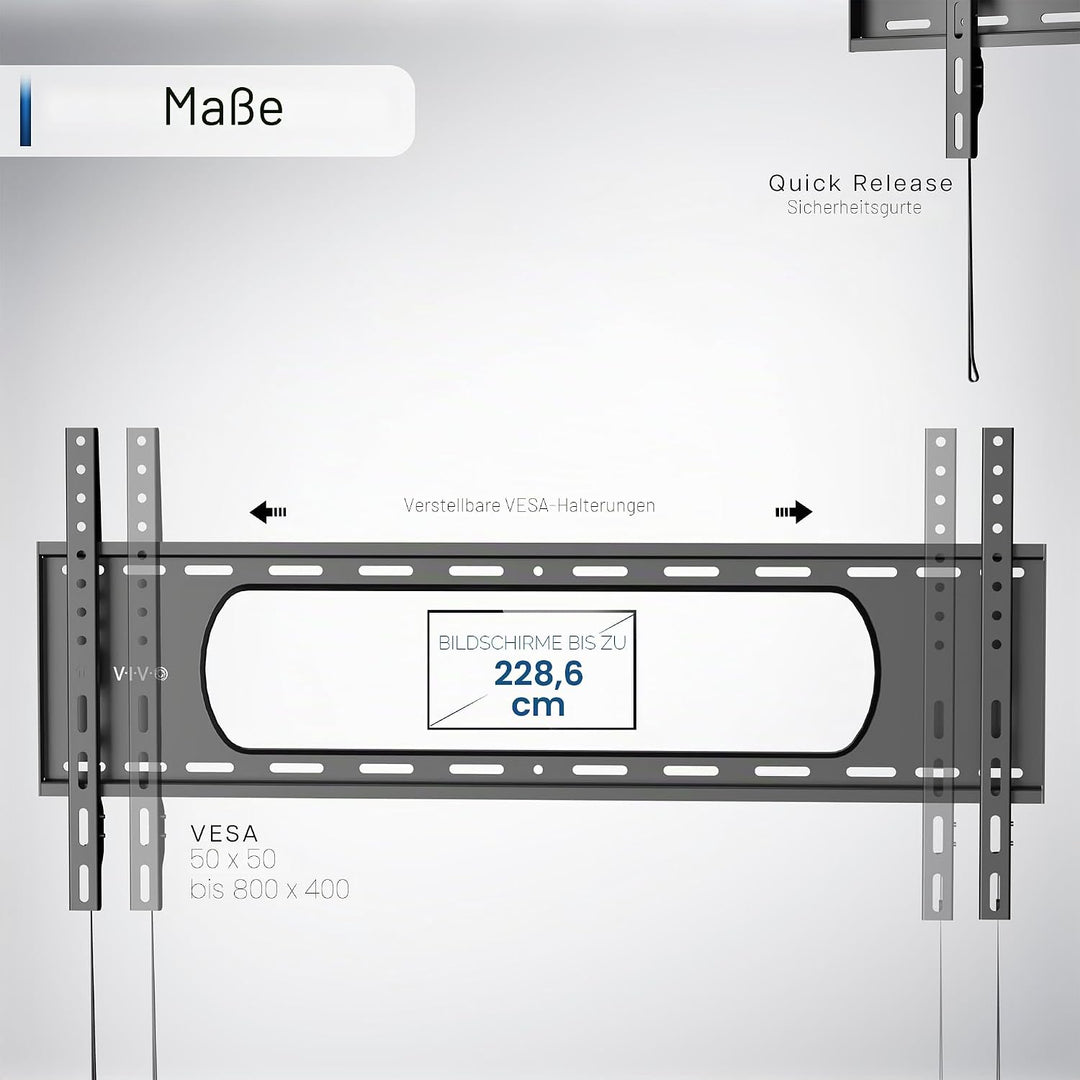 VIVO Wandhalterung für Fernseher mit Einer Bildschirmdiagonale von 109 bis 228,6 cm (43 bis 90 Zoll)