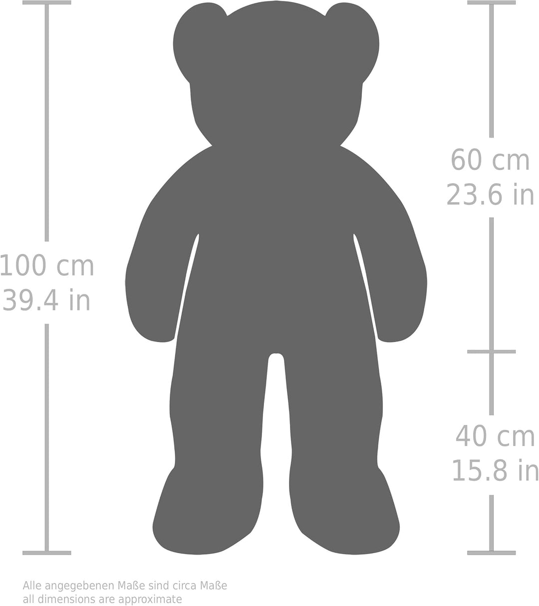 BRUBAKER XXL Teddybär 100 cm - Rosa - Stofftier Plüschtier Kuscheltier, Rosa