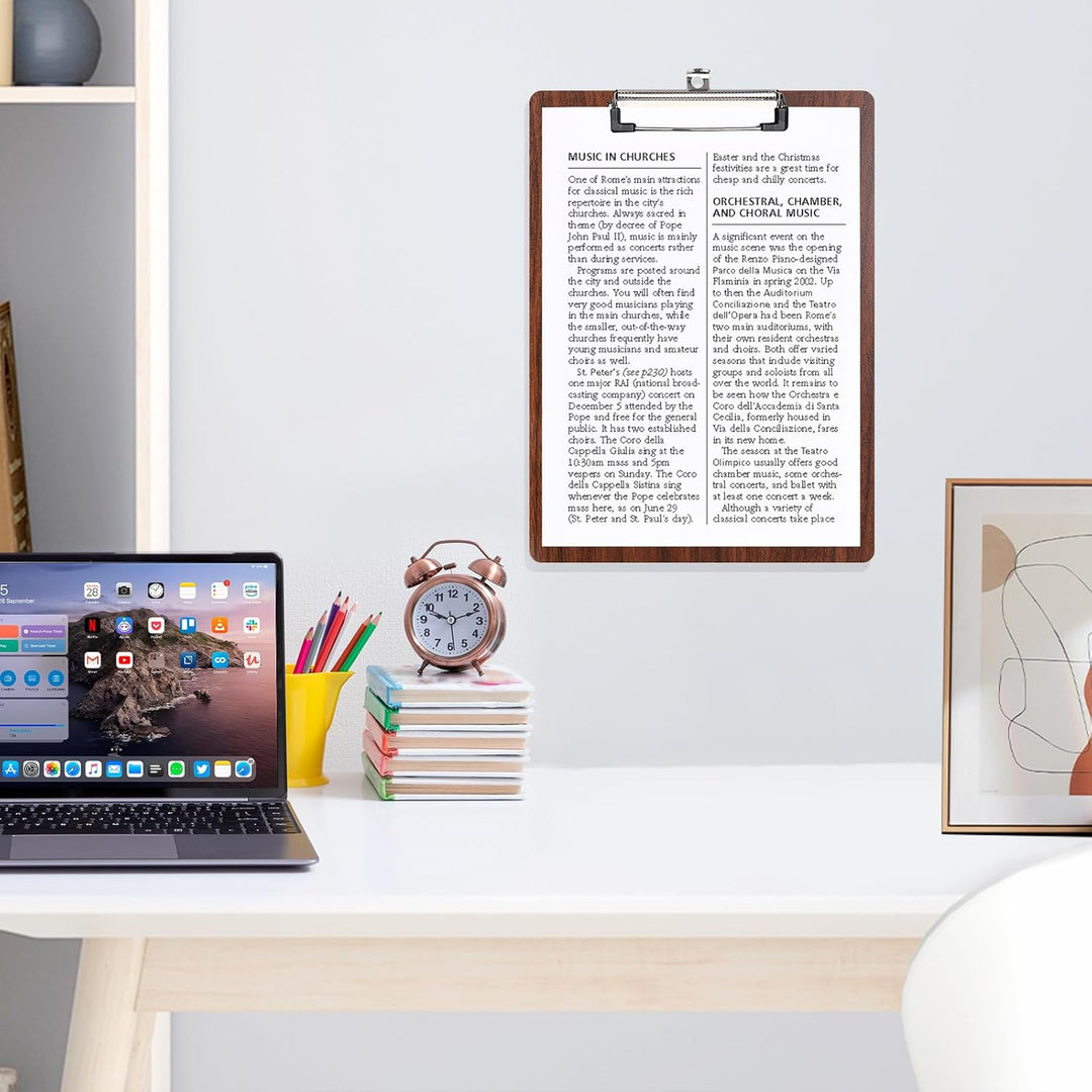 (10 Stück) Klemmbrett Holz A4,Schreibbrett Klemmbretter mit Metalklemme und Aufhängeose, Clipboard S
