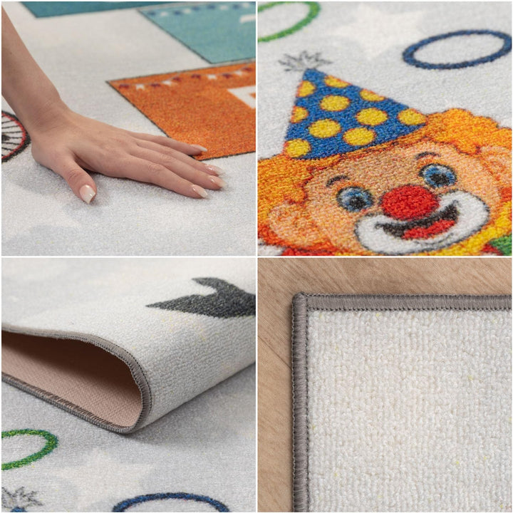 SIMPEX KinderTeppich, Himmel und Hölle, Teppich Grau, 80 x 120 cm, Teppich für Kinder, Teppich Kinde