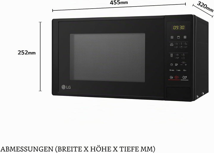 Micro-ondes LG MH6042D 20 L 600W Schwarz 20 Litros 700 W Mikrowelle mit Grill und Digitalanzeige, Sc