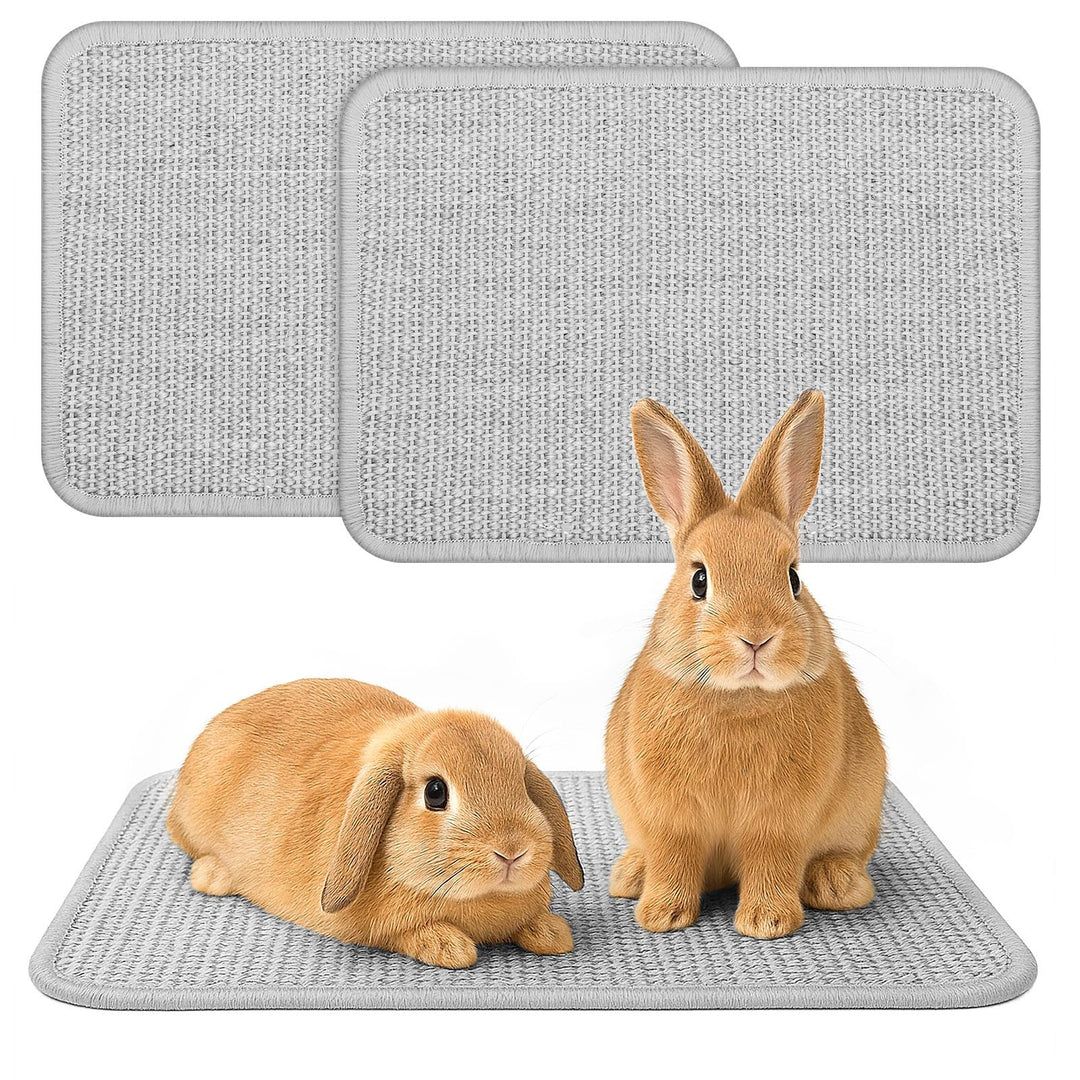 UPINS Kratzmatte für Kaninchen, 2 Stück Sisal Teppich für Krallen- und Zahnpflege, Bettwäsche zum Be