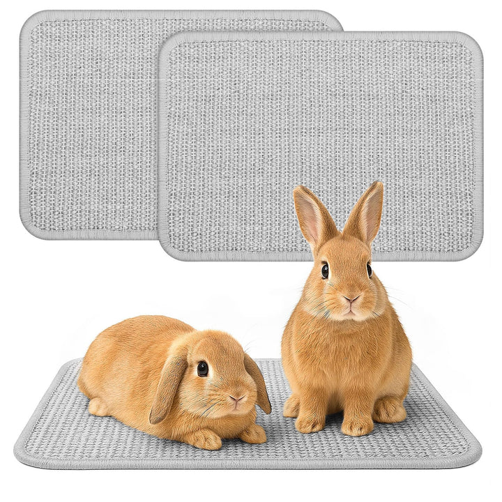 UPINS Kratzmatte für Kaninchen, 2 Stück Sisal Teppich für Krallen- und Zahnpflege, Bettwäsche zum Be