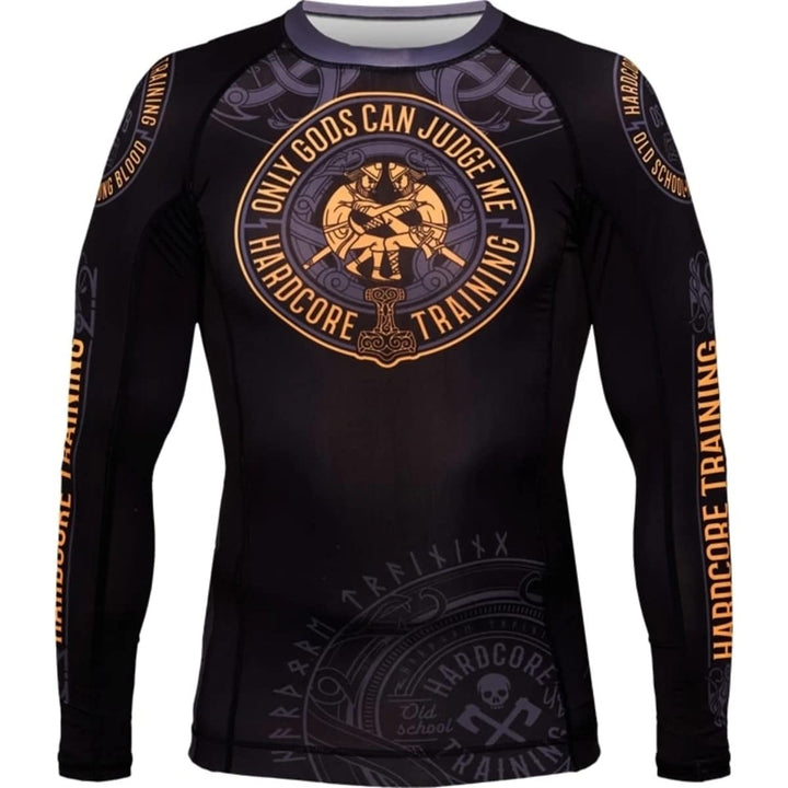 Hardcore Training Herren Manner Rashguard Kompression Lange Armel Jiu Jitsu MMA No-Gi Enge BJJ Grapp