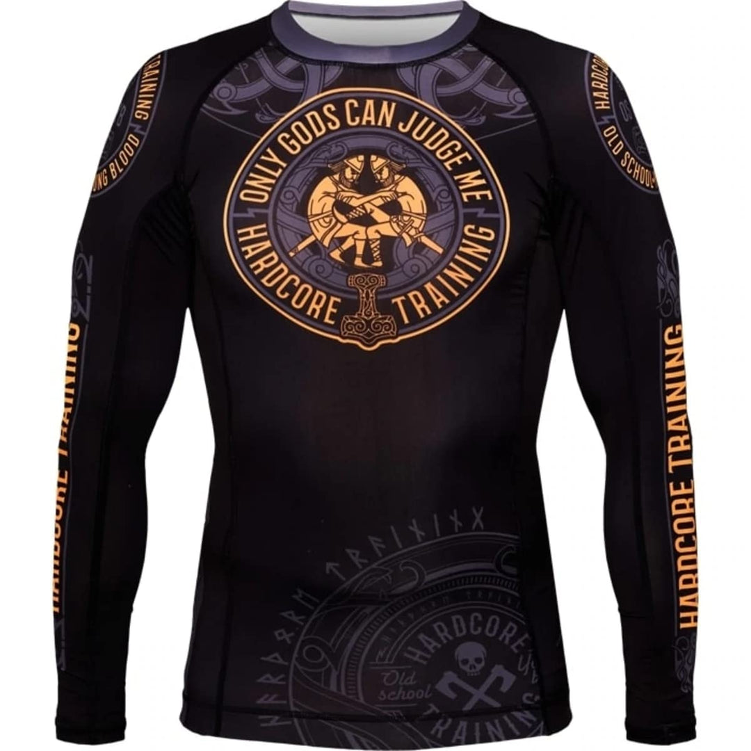 Hardcore Training Rash Guard Men's Kompressionshemd Herren Lange Ärmel Grappling Jiu Jitsu MMA Fitne