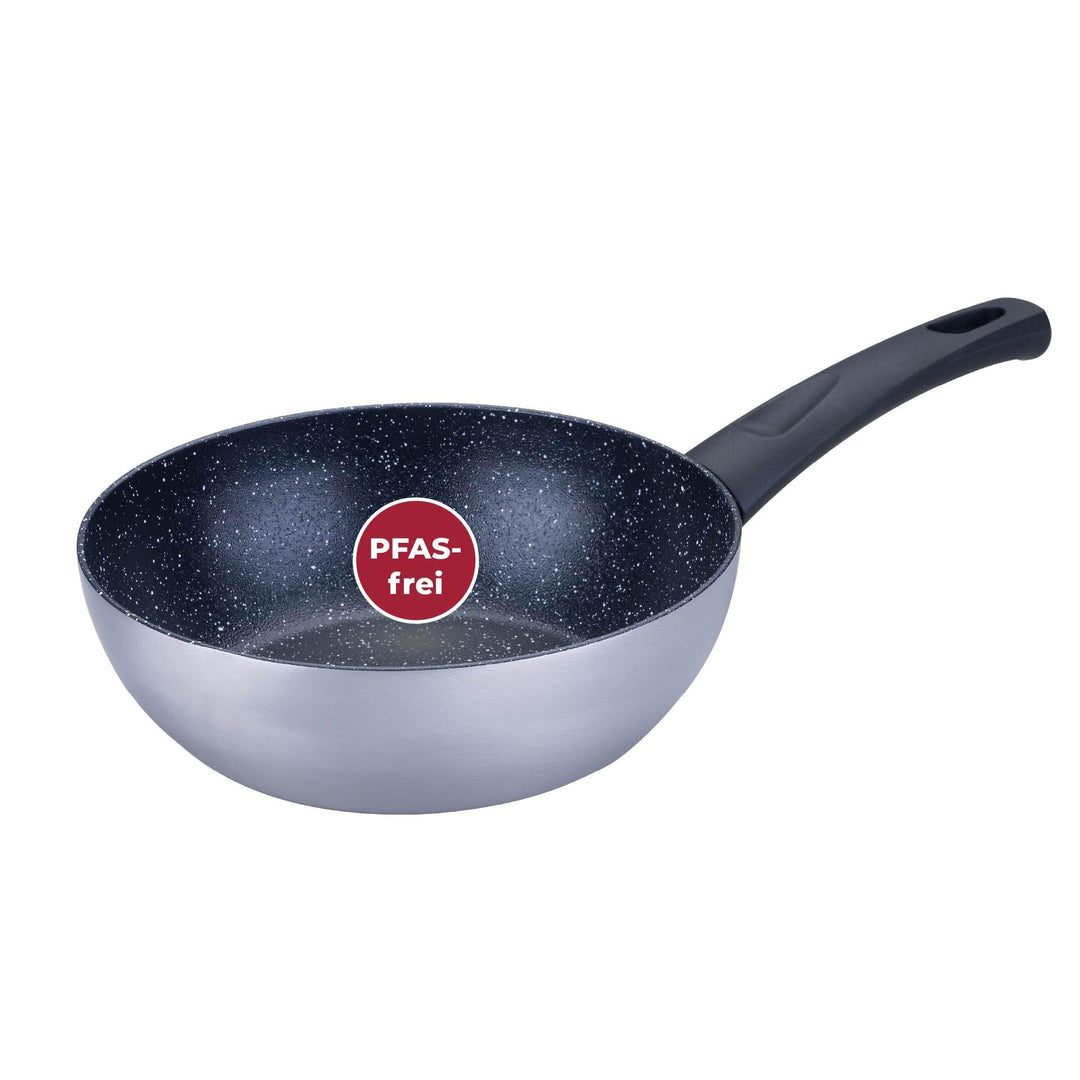 FACKELMANN Wokpfanne Essential Crisp Ø 20 cm aus recyceltem Aluminium mit keramischer Antihaft-Besch
