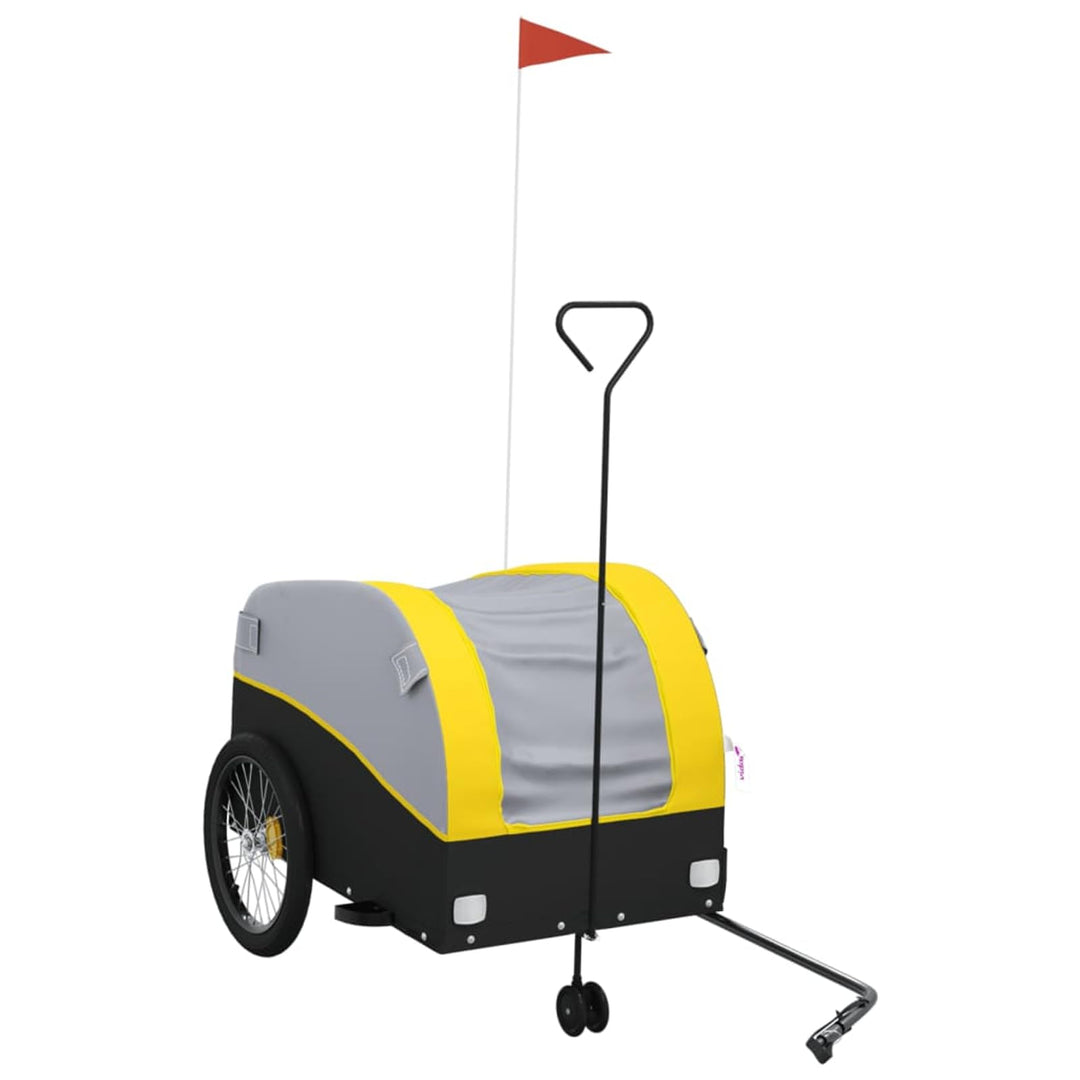 Fahrradanhänger 45kg Eisen Schwarz-Orange | Robust &amp; Vielseitig für Schwerlasttransport, , , Gelb, G