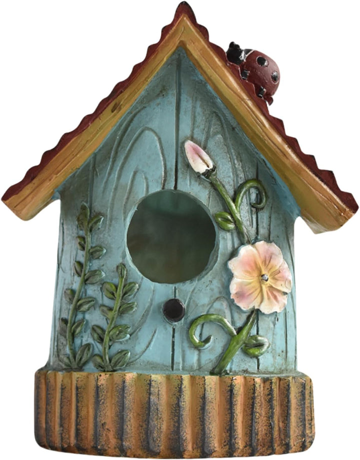 Ausserhalb von Vogelhäusern, Vogelhaus für Baum,Harz handgeschnitztes Vogelhaus - Bunte Nistkiste, G