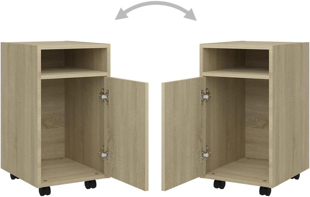 vidaXL Beistellschrank mit Rollen Rollcontainer Bürocontainer Büroschrank Standschrank Schreibtischc