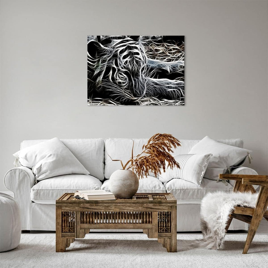 Bilder auf Leinwand Abstraktion modern Leinwandbild mit Rahmen 70x50cm Wandbilder Dekoration Wohnzim