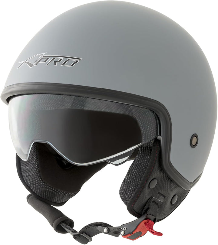 Motorradhelm Motorrad Roller Jet Helm Innensonnenblende Viser SonicMoto 59 cm Matt Grau, 59 cm Matt