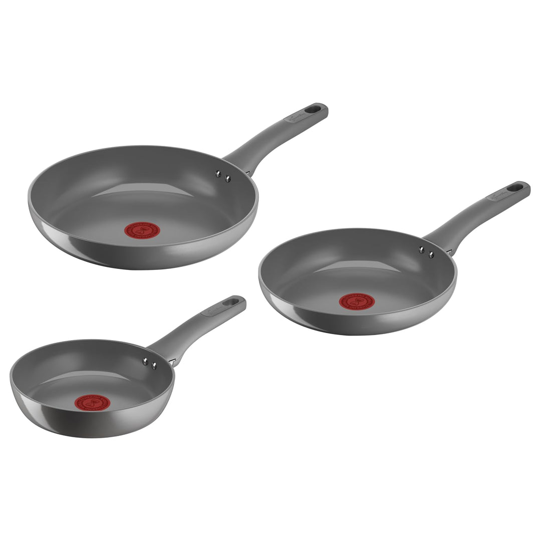 Lagostina Ressource Pfannen-Set, antihaftbeschichtet, 3 Pfannen 20, 24 und 28 cm mit Keramikbeschich