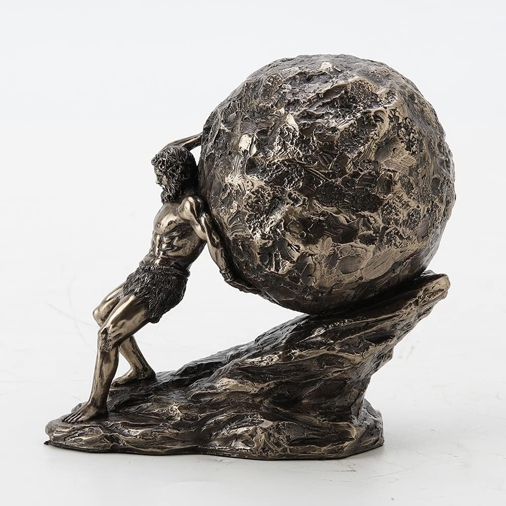 Veronese Design Sisyphus Rolling The Boulder Cold Cast Bronzed Resin Griechische Römische Skulptur S