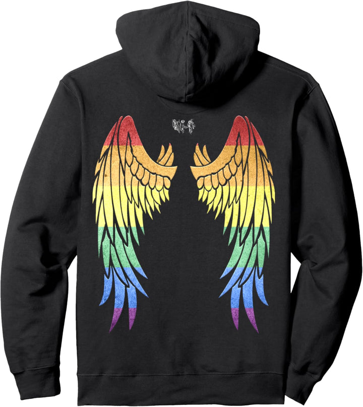Zurück Engel Rainbow Wings Pullover Hoodie