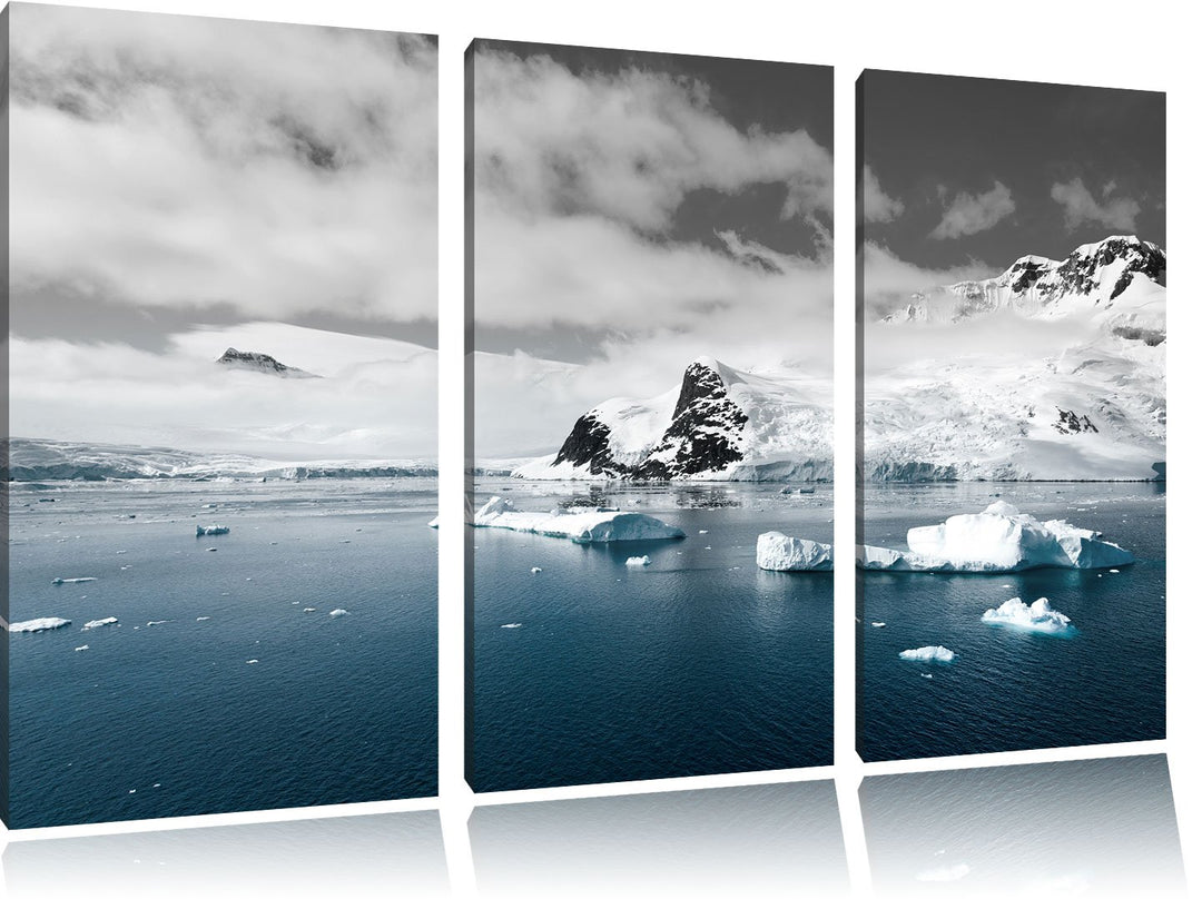 Pixxprint Winterlandschaft in der Antarktis als Leinwandbild/Grösse: 3 Teilig (120x80) cm/Wandbild/K