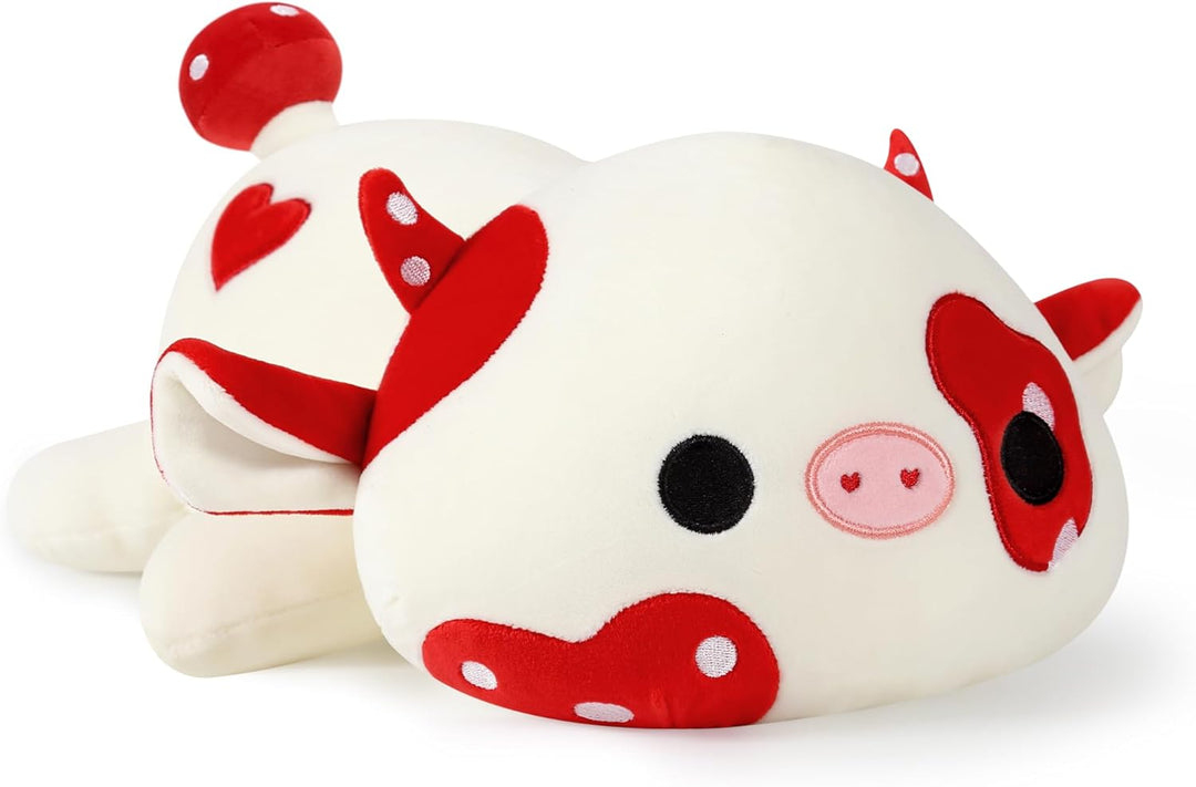 shownicer Plüschtier Pilz Kuh Kuscheltier Stofftier Kawaii Kuh Plüsch Kissen Spielzeug Milchkuh Pilz