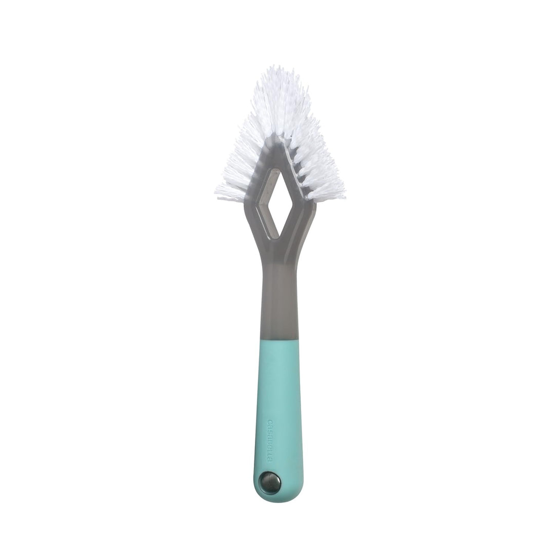 Casabella Smart Scrub Reinigungsbürste für Fliesen und Fugenmörtel, strapazierfähig, Grau/Aqua Heavy