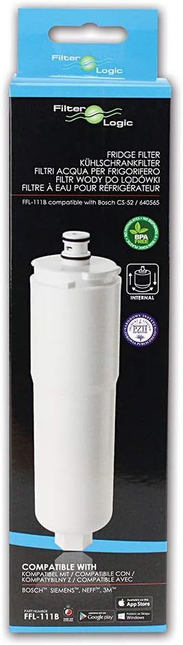 FilterLogic FFL-111B Kühlschrank-Wasserfilter kompatibel mit Bosch CS-52, 640565, Siemens, Neff, Abo