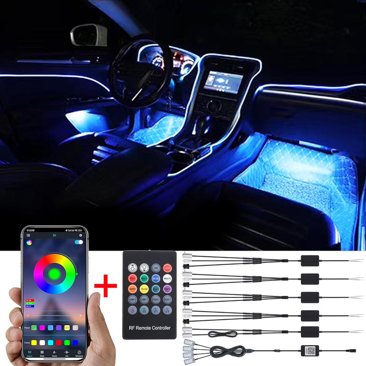 TABEN Auto Innenraum Umgebungslicht 64 Farben APP Control Auto Dekoration Atmosphäre Licht Kit Wasse