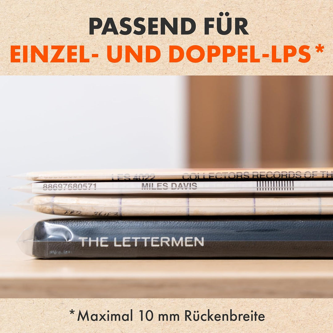 SPINCARE 100x 12 Vinyl LP Schallplatten Hüllen | Density Schutzhüllen Polyethylen für 1-3 Gatefold L