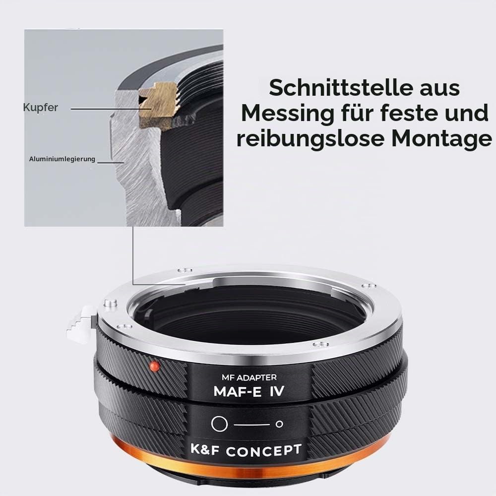 K&amp;F Concept MAF-NEX IV PROLens Mount Adapter Manueller Fokus Kompatibel mit Minolta AF/Sony Alpha A