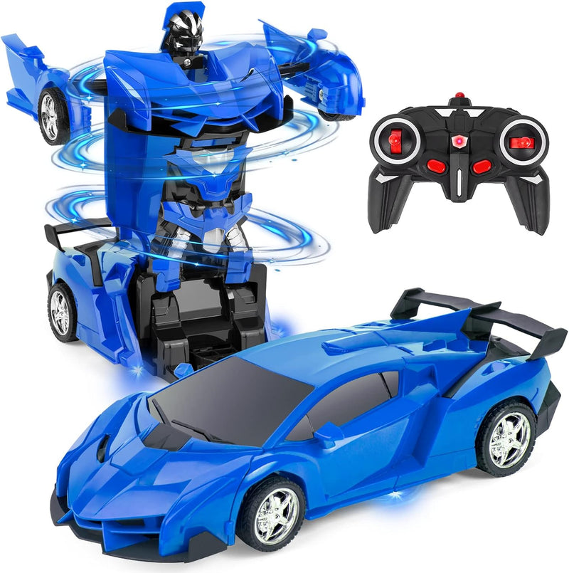 Highttoy Ferngesteuertes Transformator Auto Spielzeug für Kinder, 2.4GHz Roboter RC Auto Transformat