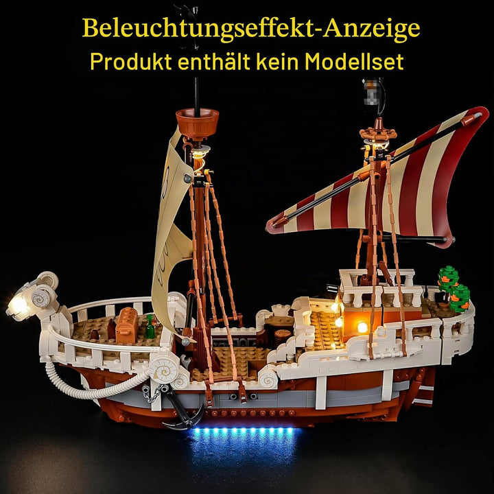 GEAMENT LED Licht-Set Kompatibel mit Lego ONE Piece Das Piratenschiff Flying Lamb 75639 (The Going M