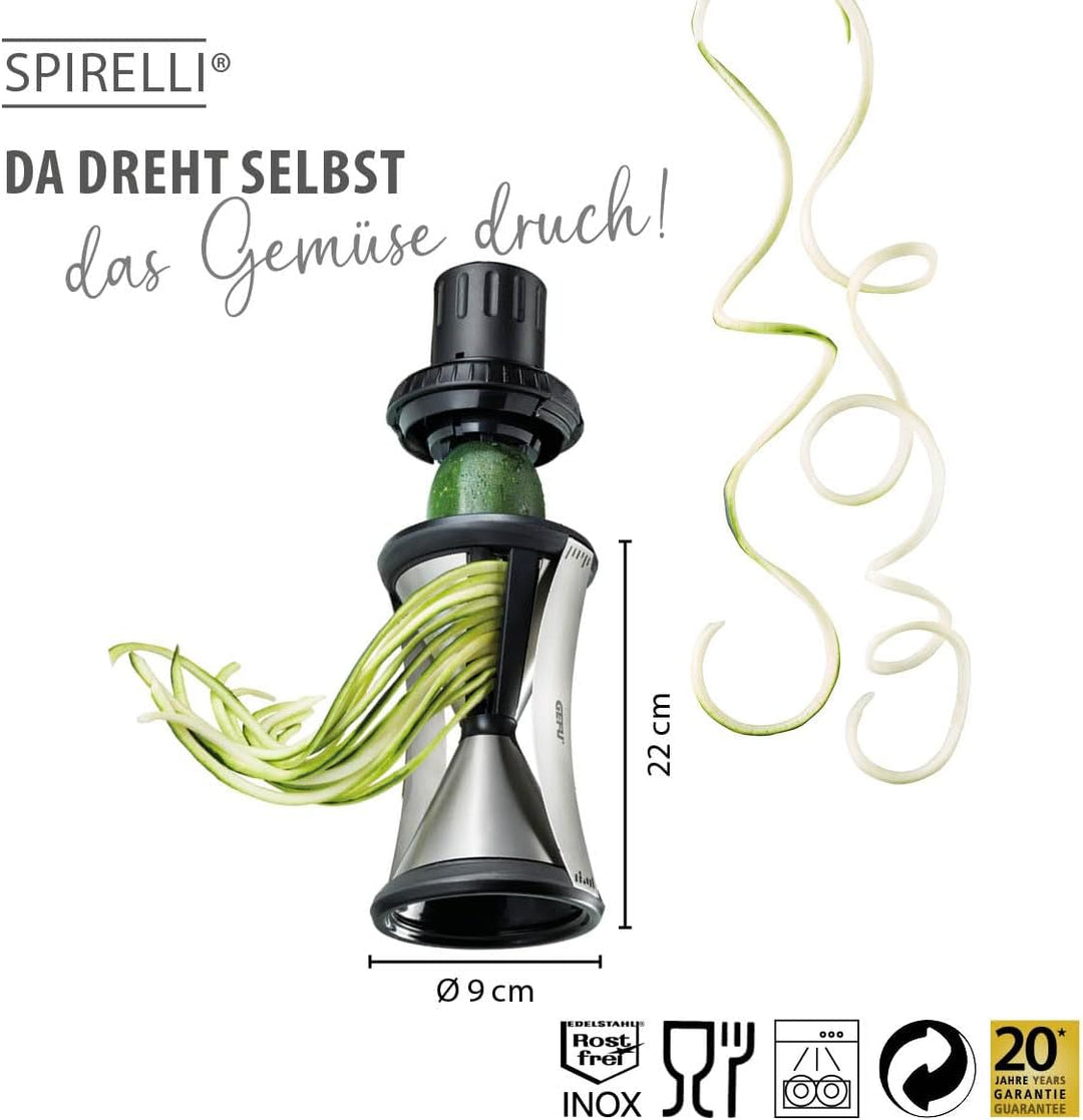 GEFU Spiralschneider SPIRELLI XL - Profi Spiral-Gemüseschneider für die Herstellung von Gemüse-Spagh