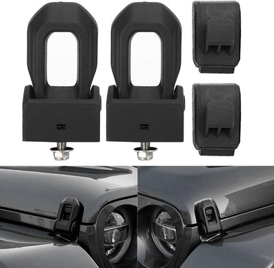 KIMISS für Wrangler JK JL 2007-2018 Original Schwarz Schwarz Edelstahl Latch Locking Hood Catch Kit