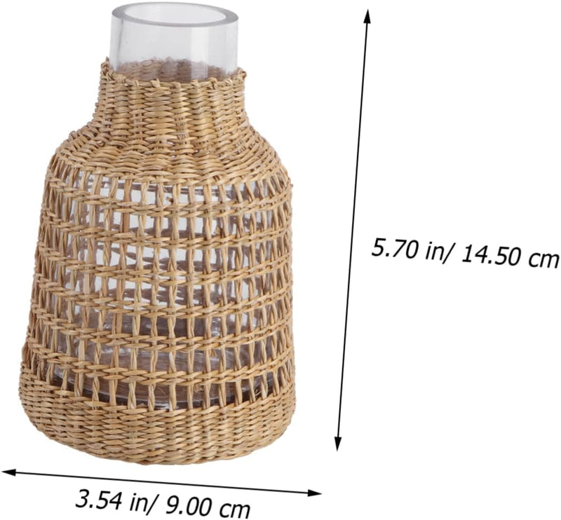 HOMSFOU 3 STK Strohvase Glasvase Kunstvase Aus Glas Blumenverzierungen Runde Vasen Für Tafelaufsätze