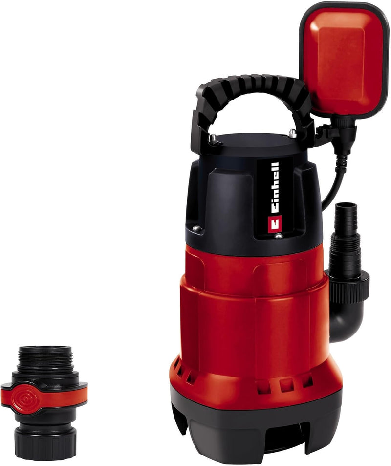 Einhell GC-DP 7835 Schmutzwasserpumpe (Rot, 780W,Ø35 mm Fremdkörper,15.700 L/h Förderl., Schwimmersc