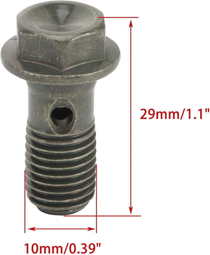 WOOSTAR Edelstahl M10 x 1,25 Hohlschrauben Bremsadapter mit M10 Kupfer Unterlegscheiben Packung mit