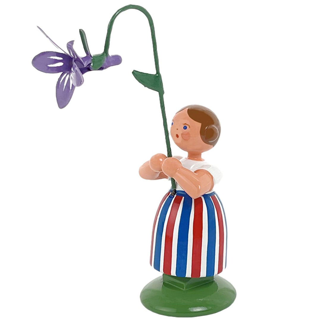 Seiffener Volkskunst Jan Legler | Wiesenblumenmädchen Blumenkinder | Handwerkskunst aus dem Erzgebir