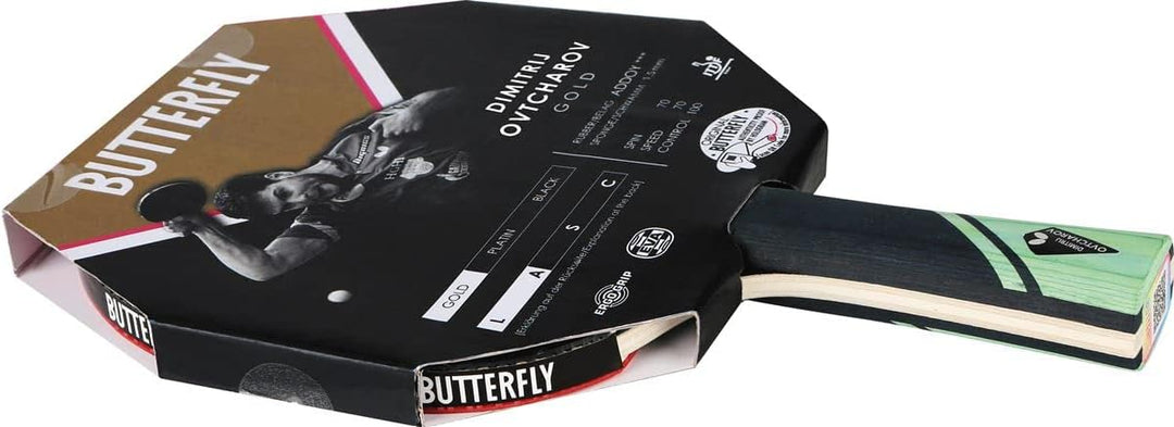 Butterfly® Dimitrij Ovtcharov Gold Tischtennisschläger | Neue Eva-Technologie | ITTF zertifizierter