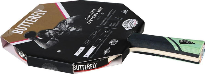 Butterfly® Dimitrij Ovtcharov Gold Tischtennisschläger | Neue Eva-Technologie | ITTF zertifizierter