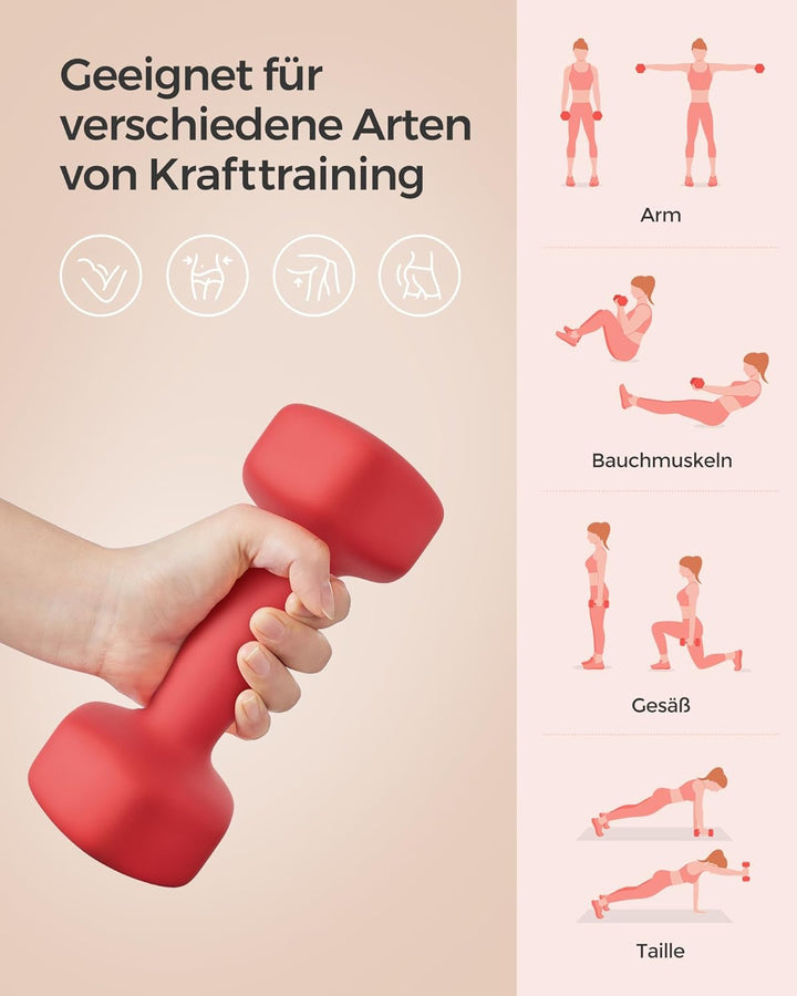 SONGMICS Hanteln, 2er Set,Hantelset, Kurzhanteln, Hexagon, Neopren-Beschichtung, Krafttraining, Work