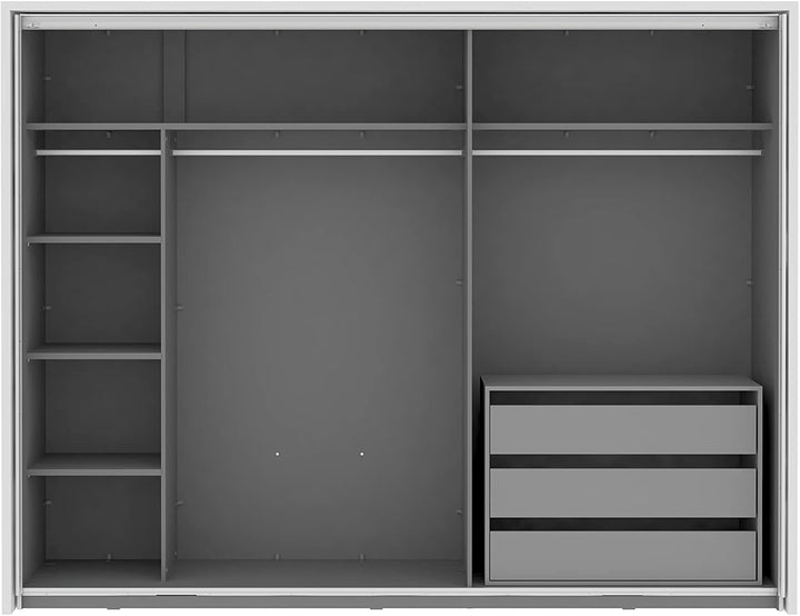 FORTE Schubladeblock mit 3 Schubladen, Holzwerkstoff, grau, 98.7 x 39.60 x 70.60 cm