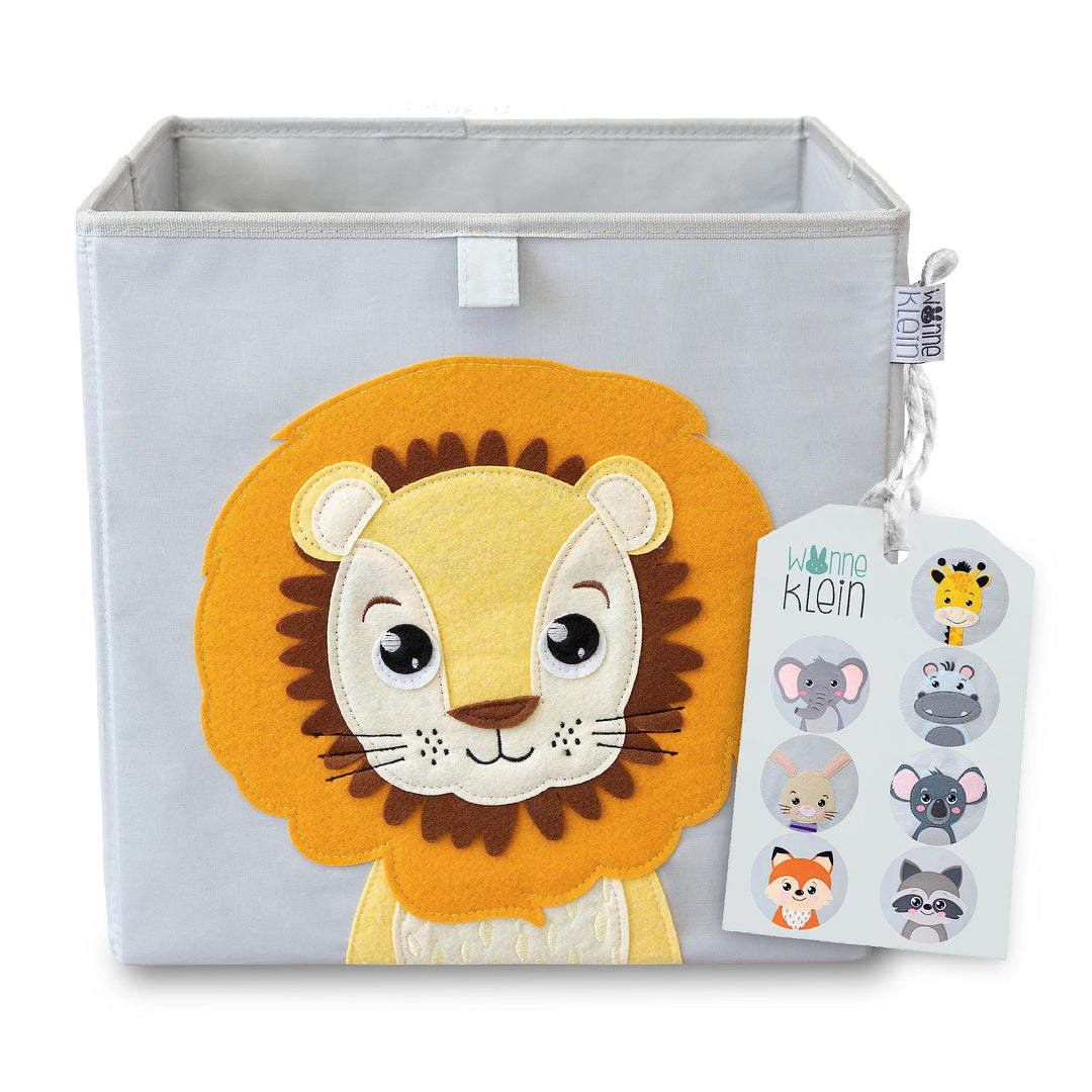 Aufbewahrungsbox Kinder 33x33x33 cm - Faltbare Spielzeugkiste mit Tiermotiv – Ordnungsbox für Kallax