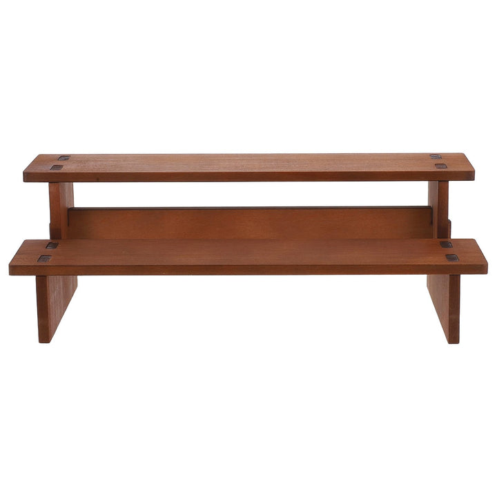 GALPADA Vintage mit Doppellagigem Design Holz Präsentationsständer stabiler Tortenständer für Cupcak