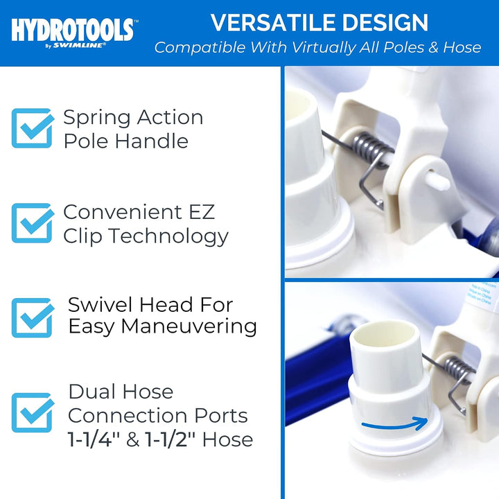 SWIMLINE HYDROTOOLS Manueller Vakuumkopfaufsatz für Innen- und oberirdische Pools | gewichteter flex