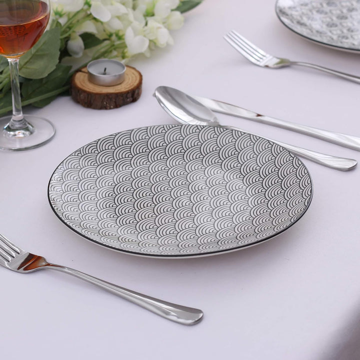 vancasso, Haruka Porzellan Dessertteller, 12-teilig Set, Durchmesser 21,5 cm Rund Kuchenteller, Brot