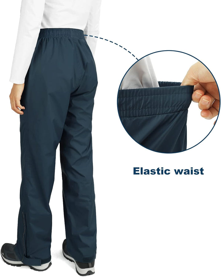 Outdoor Ventures Damen Regenhose Wasserdicht Atmungsaktiv Gefüttert Überziehhose - Winddicht Packbar