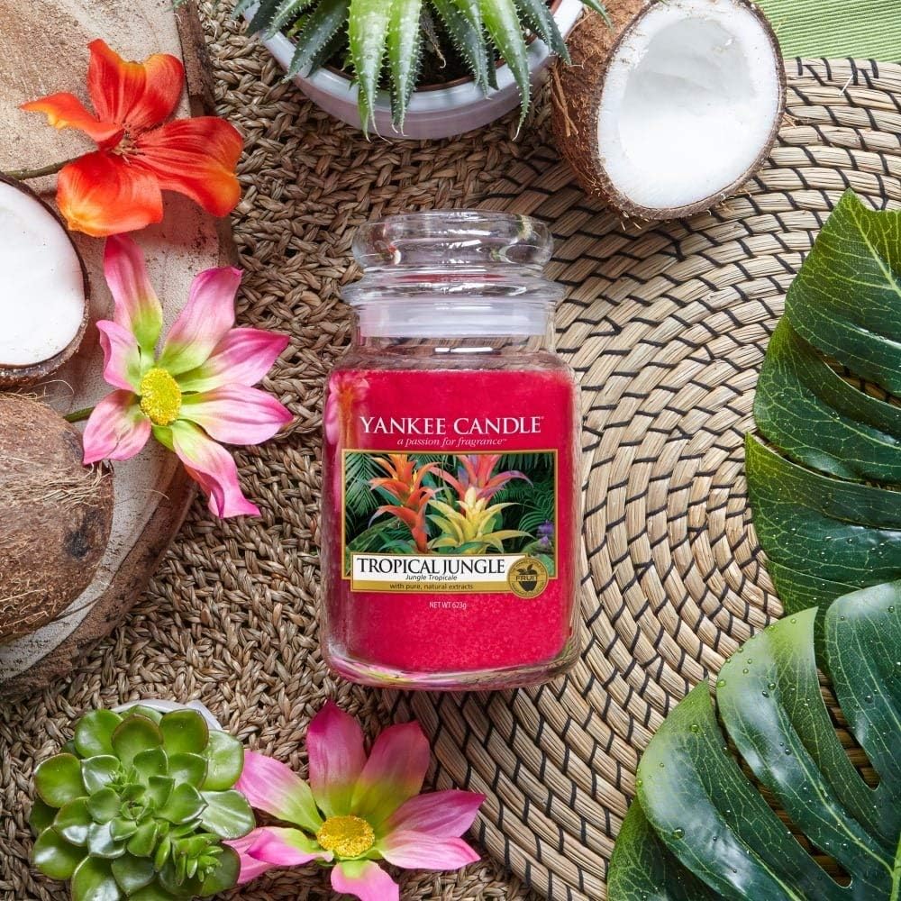 Yankee Candle Duftkerze im Glas (gross) | Tropical Jungle | Brenndauer bis zu 150 Stunden